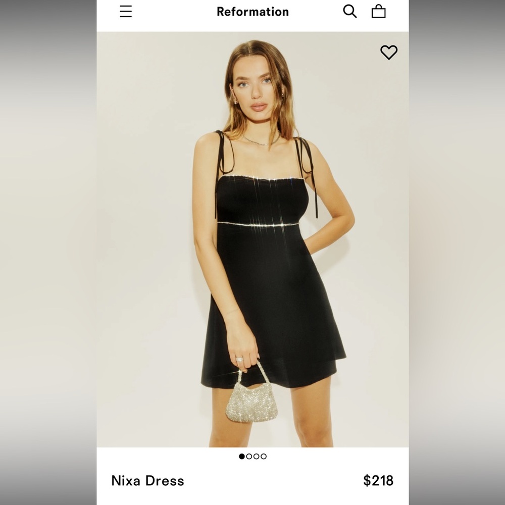 Reformation Nixa Sparkly Rhinestone Detail Mini Dress